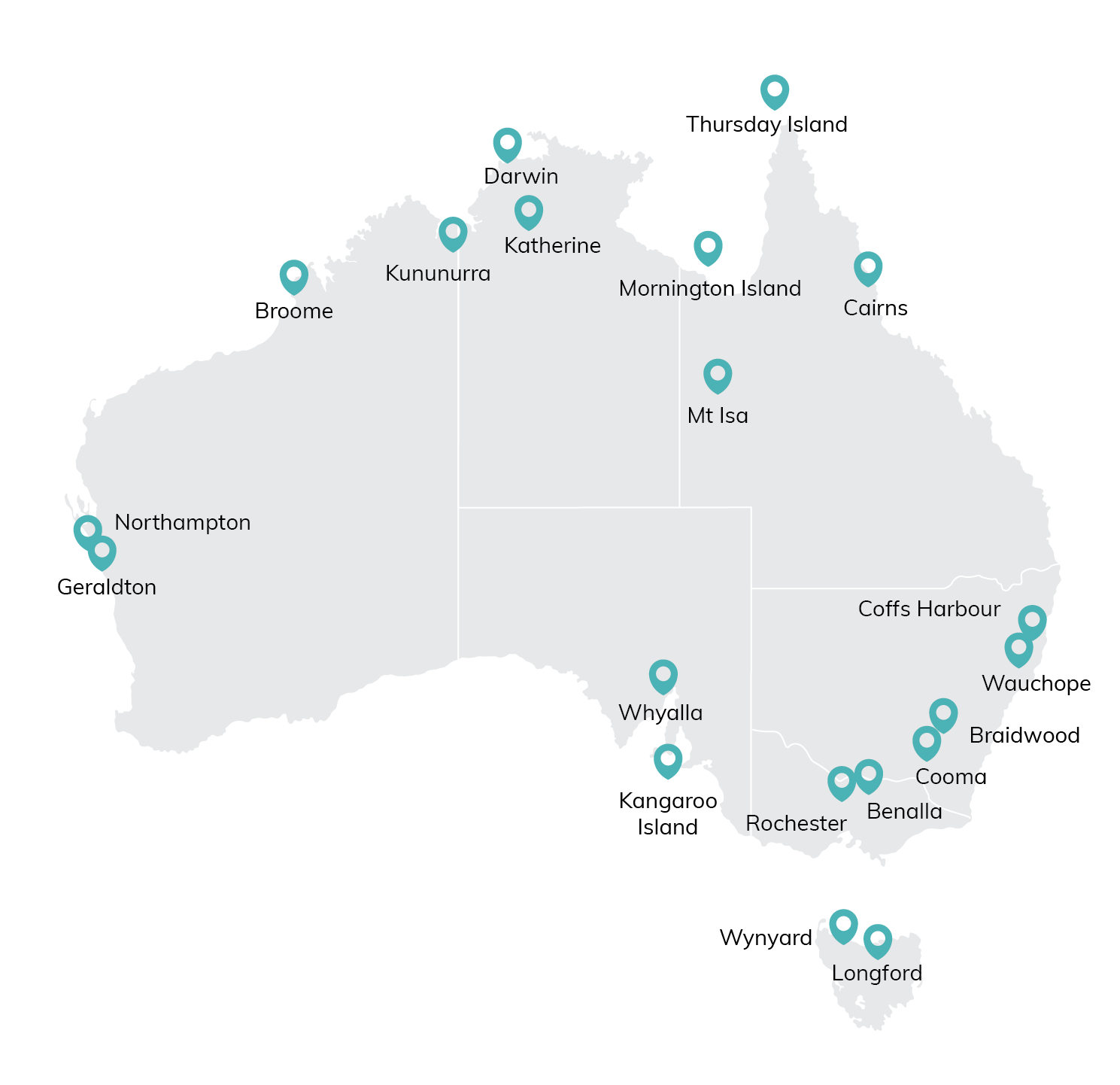 map showing consultation locations